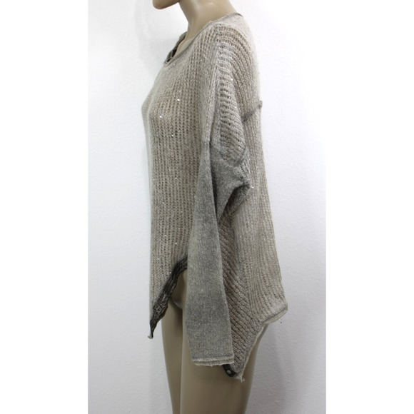 Kosmika Womens OS Sweater Pullover Open Knit Metallic Sparkle Mohair Blend Italy - Picture 2 of 11